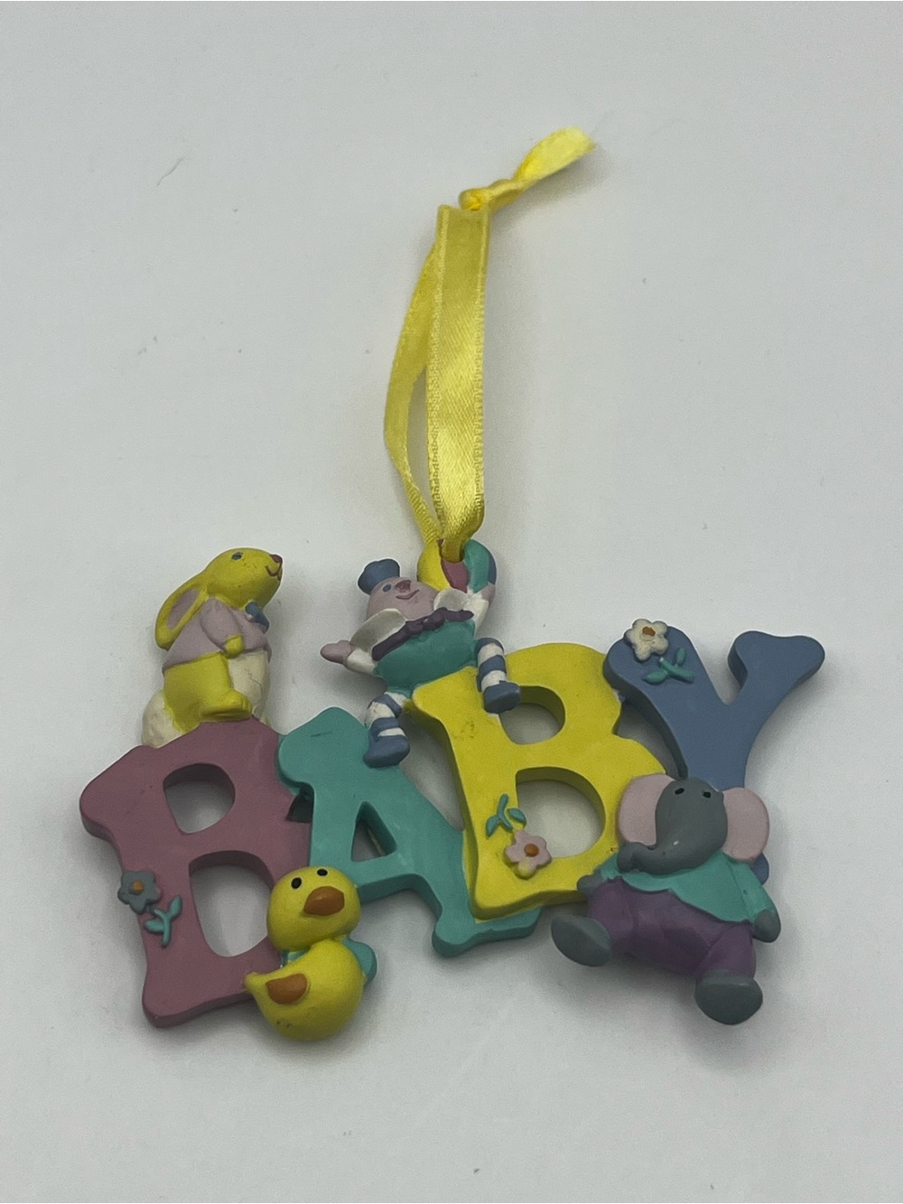 Baby Nursery Ornament – “BABY” Letters with Animals – Hanging Decoration